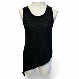 White + Warren Asymmetrical Linen-Blend Sleeveless Top – X-Small